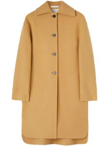 Jil Sander manteau en laine vierge à simple boutonnage - Marron