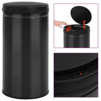 VidaXL Prullenbak met automatische sensor 60 l koolstofstaal zwart VidaXL Prullenbak met automatische sensor 60 l koolstofstaal zwart