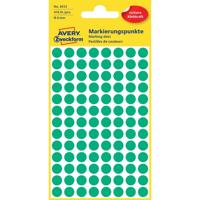 Etiket avery 3012 rond 8mm groen 416st | 10 stuks