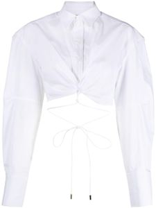 Jacquemus chemise La Chemise Plidao à coupe crop - Blanc