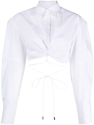Jacquemus chemise La Chemise Plidao à coupe crop - Blanc