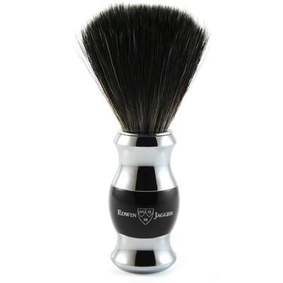 Edwin Jagger Shaving Brushes Synthetic Black & Chrome Plated Ref.21SB366CR 1Stuks
