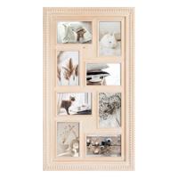 Collage fotolijst Natural - voor 8x foto van 10 x 15 cm - hout - beige - 37 x 66 cm