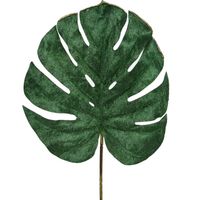 Groene fluwelen Monstera/gatenplant kunsttak kunstplant 80 cm - thumbnail