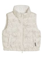 Brunello Cucinelli Kids gilet matelassé à fleurs - Tons neutres