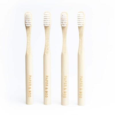 Paper & Boo Accessoires 4x Bamboe Tandenborstel Kinderen Paper & Boo Accessoires 4x Bamboe Tandenborstel Kinderen