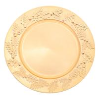 Kaarsenbord/onderbord - goud - kunststof - D33 x H1,5 cm- rond Kaarsenbord/onderbord - goud - kunststof - D33 x H1,5 cm- rond