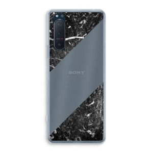 Zwart marmer: Sony Xperia 5 II Transparant Hoesje