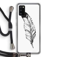 Pluim: Samsung Galaxy A41 Transparant Hoesje met koord