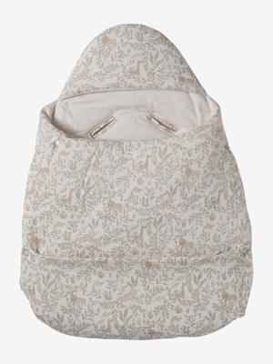 Katoengaas engelennestje dat kan worden omgevormd beige, bedrukt