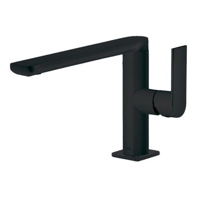Wastafelkraan Tres Loft | Opbouw | Draaibare uitloop | Mengkraan | Standaard model | 1-hendel | Rond | Zwart mat