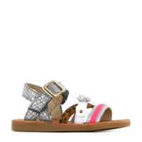 Shoesme CS21S009-B leren sandalen met dierenprint zilver/multi - thumbnail