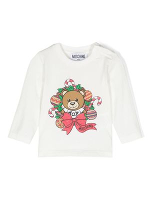 Moschino Kids t-shirt à détail de paillette Teddy Bear - Blanc