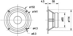 Visaton AL 130 - 8 Ohm 5 inch 13 cm Midwoofer 60 W 8 Ω