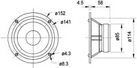 Visaton AL 130 - 8 Ohm 5 inch 13 cm Midwoofer 60 W 8 Ω - thumbnail