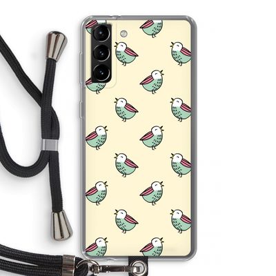 Vogeltjes: Samsung Galaxy S21 Plus Transparant Hoesje met koord