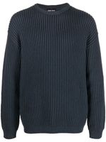 Giorgio Armani pull en maille épaisse - Bleu