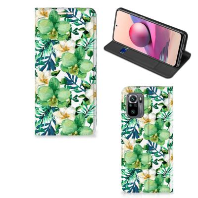 Xiaomi Redmi Note 10 4G | 10S | Poco M5s Smart Cover Orchidee Groen Xiaomi Redmi Note 10 4G | 10S | Poco M5s Smart Cover Orchidee Groen