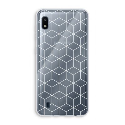 Zwart-witte kubussen: Samsung Galaxy A10 Transparant Hoesje