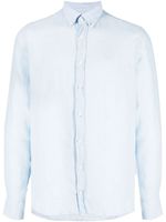 Hackett logo-embroidered ramie shirt - Bleu - thumbnail