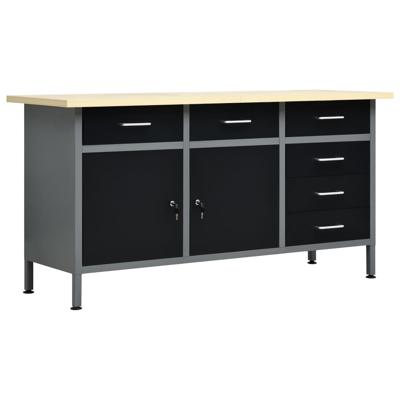 Werkbank 160x60x85 cm staal zwart