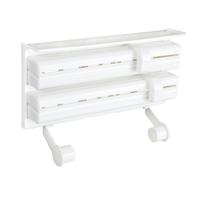 Keukenrol houder/folie dispenser wand - plastic - 38 x 22 x 8 cm - keuken organizer/rollenhouder