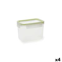 Hermetische Lunchtrommel Quid Greenery Transparant Plastic Rechthoekig 1,05 L (4 Stuks)