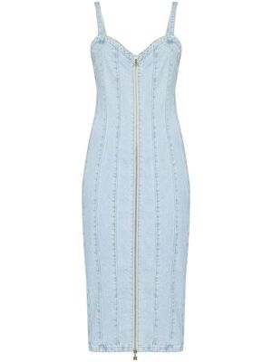 ROTATE BIRGER CHRISTENSEN robe Kayla en jean à fermeture zippée - Bleu