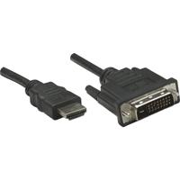 Manhattan 372510 DVI-kabel DVI / HDMI Adapterkabel DVI-D 24+1-polige stekker, HDMI-A-stekker 3.00 m Zwart Vergulde steekcontacten, UL gecertificeerd