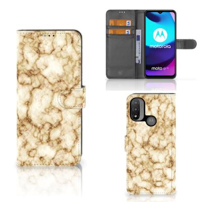 Motorola Moto E20 | E30 | E40 | Bookcase | Marmer Goud | Portemonnee hoesje