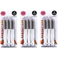 Haushaltshelden keukenmesjes/schilmesjes - 9x - RVS - wit - 16 cm