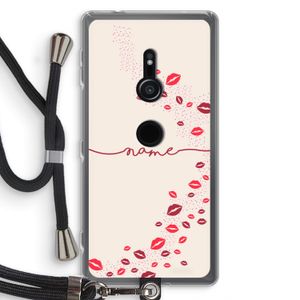 Kusjes: Sony Xperia XZ2 Transparant Hoesje met koord