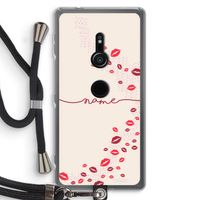 Kusjes: Sony Xperia XZ2 Transparant Hoesje met koord