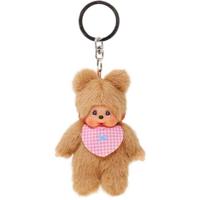 Bearchhichi pluche sleutelhanger - BANDAI - Monchhichi - model van een berenwelp met slabbetje