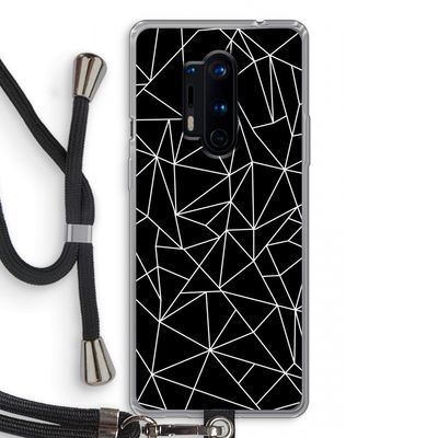 Geometrische lijnen wit: OnePlus 8 Pro Transparant Hoesje met koord