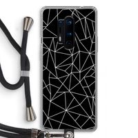 Geometrische lijnen wit: OnePlus 8 Pro Transparant Hoesje met koord