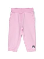 Chiara Ferragni Kids pantalon de jogging à patchs logo - Rose - thumbnail