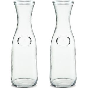 2x Glazen karaffen 1000 ml