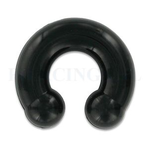 Circulair barbell 10 mm flexibel zwart