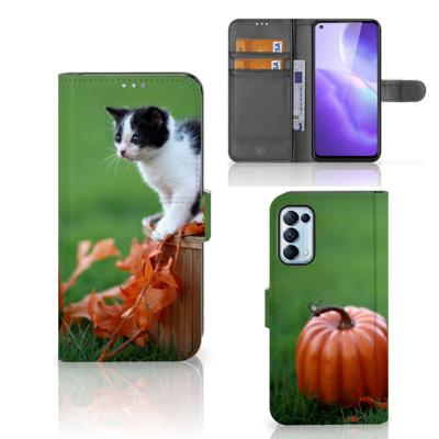 OPPO Find X3 Lite | Telefoonhoesje | Met pasjeshouder | Kitten