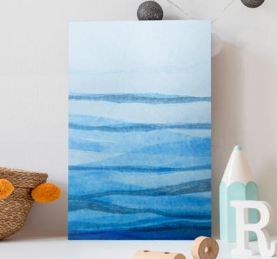 Ombre effect blauwe strepen