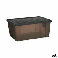 Opbergbak met Deksel Stefanplast Elegance Grijs Plastic 15 L 29 x 17 x 39 cm (6 Stuks)