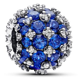 Pandora 792630C02 Bedel Sparkling Pavé Round Blue zilver-kleursteen blauw