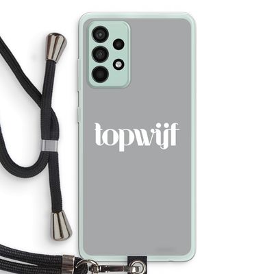 Topwijf Grijs Wit: Samsung Galaxy A52s 5G Transparant Hoesje met koord