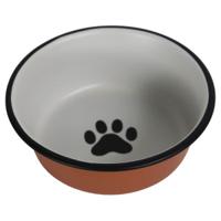 RVS eetbak terracottalook voor hond en kat 2 x 16 cm - thumbnail