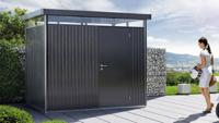 Biohort Highline H2 metalen tuinhuis 275x195x222 cm met enkele deur- Plat dak- Metaal- Biohort Biohort Highline H2 metalen tuinhuis 275x195x222 cm met enkele deur- Plat dak- Metaal- Biohort