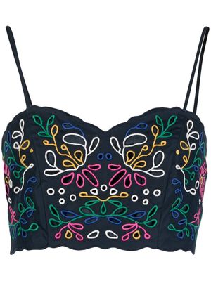 Chloé haut en coton à broderies - Bleu