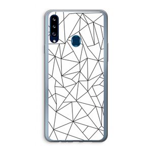 Geometrische lijnen zwart: Samsung Galaxy A20s Transparant Hoesje