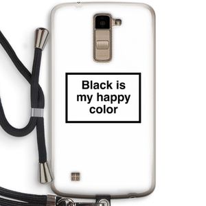 Black is my happy color: LG K10 (2016) Transparant Hoesje met koord