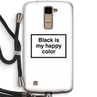 Black is my happy color: LG K10 (2016) Transparant Hoesje met koord